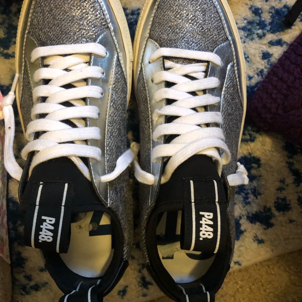 P448 Silver Sneakers - image 1